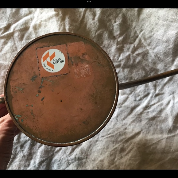 Adorable Made in USA Hammered Copper Ruffled Edge Watering Can for Decor Use - Picture 6 of 6